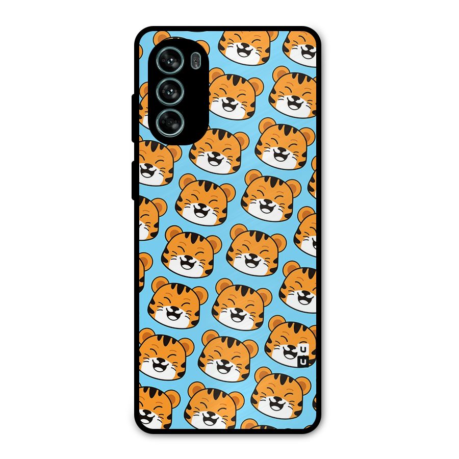 Happy Kitten Pattern Metal Back Case for Moto G62