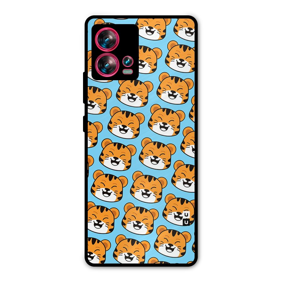 Happy Kitten Pattern Metal Back Case for Motorola Edge 30 Fusion