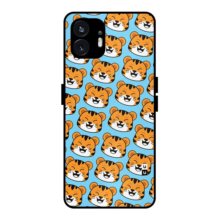 Happy Kitten Pattern Metal Back Case for Nothing Phone 2