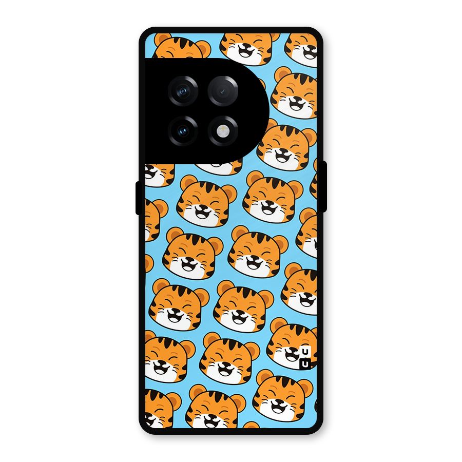 Happy Kitten Pattern Metal Back Case for OnePlus 11R