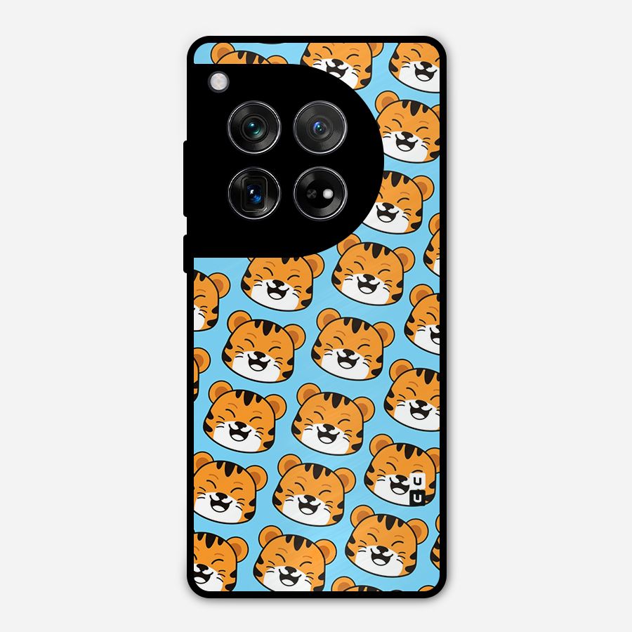Happy Kitten Pattern Metal Back Case for OnePlus 12
