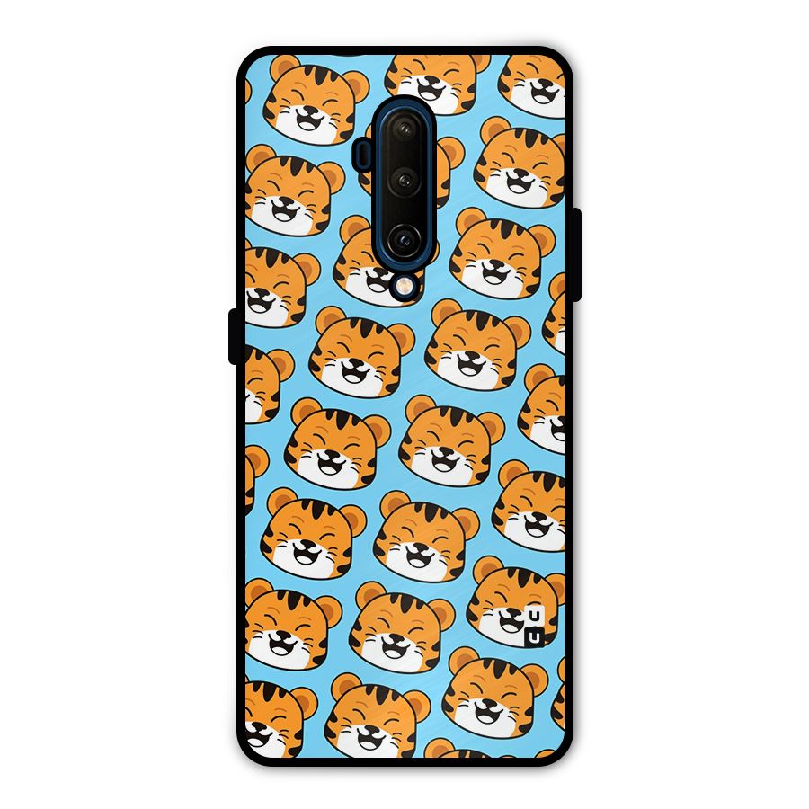 Happy Kitten Pattern Metal Back Case for OnePlus 7T Pro