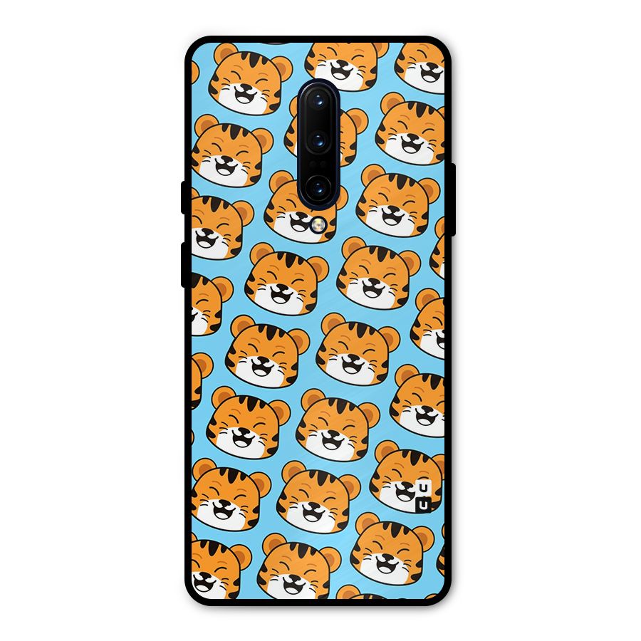 Happy Kitten Pattern Metal Back Case for OnePlus 7 Pro