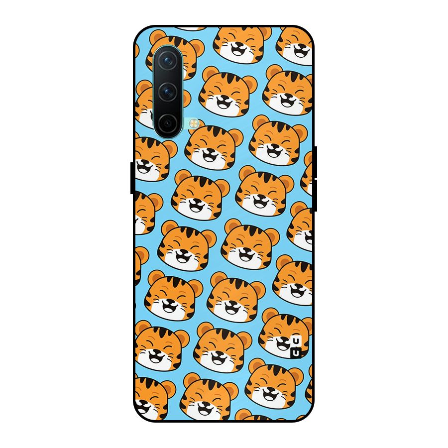 Happy Kitten Pattern Metal Back Case for OnePlus Nord CE 5G