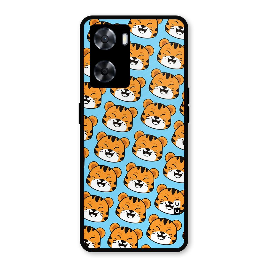 Happy Kitten Pattern Metal Back Case for Oppo A77s