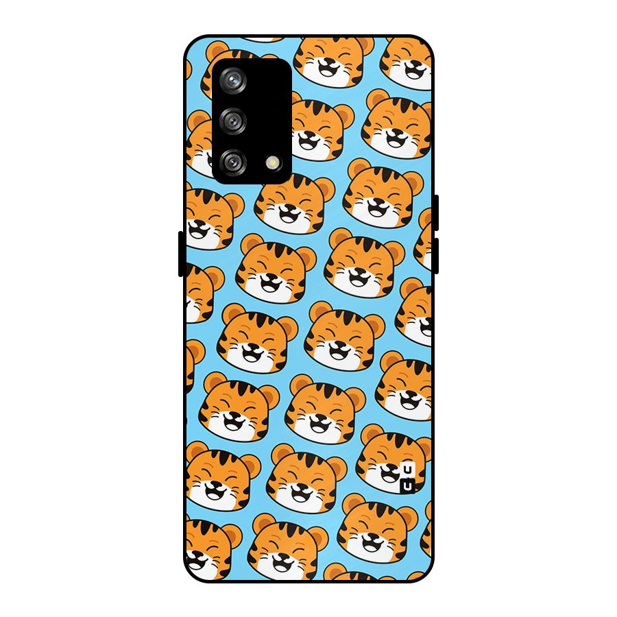 Happy Kitten Pattern Metal Back Case for Oppo F19