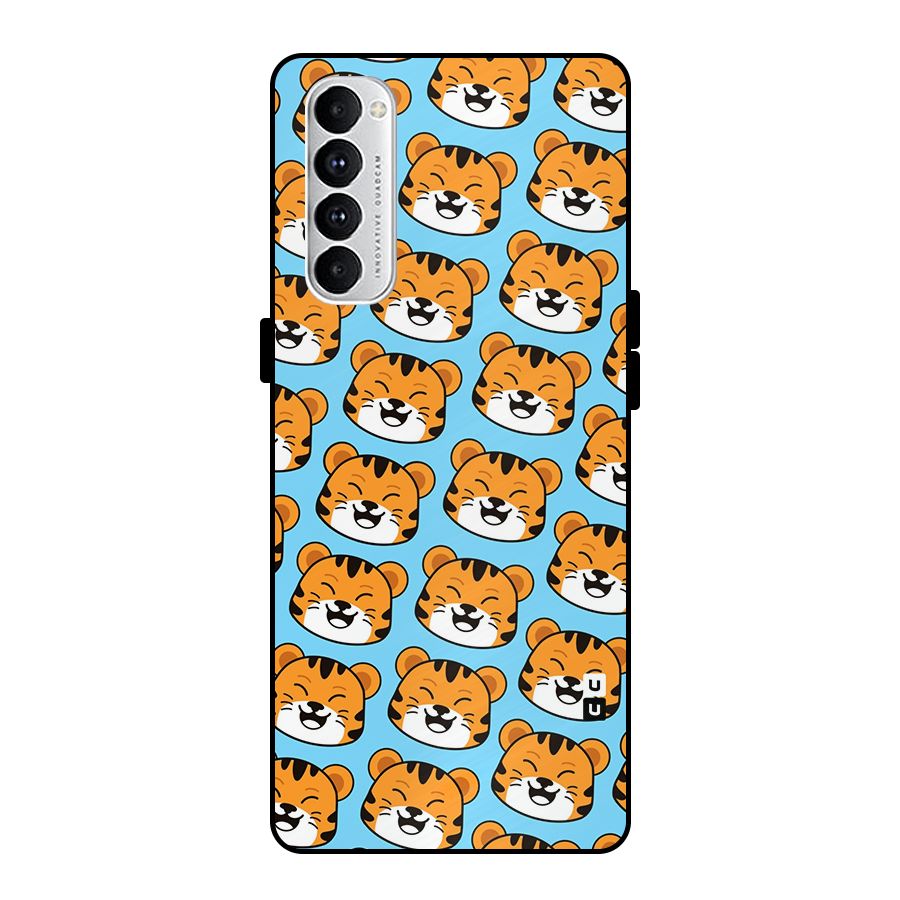 Happy Kitten Pattern Metal Back Case for Oppo Reno4 Pro
