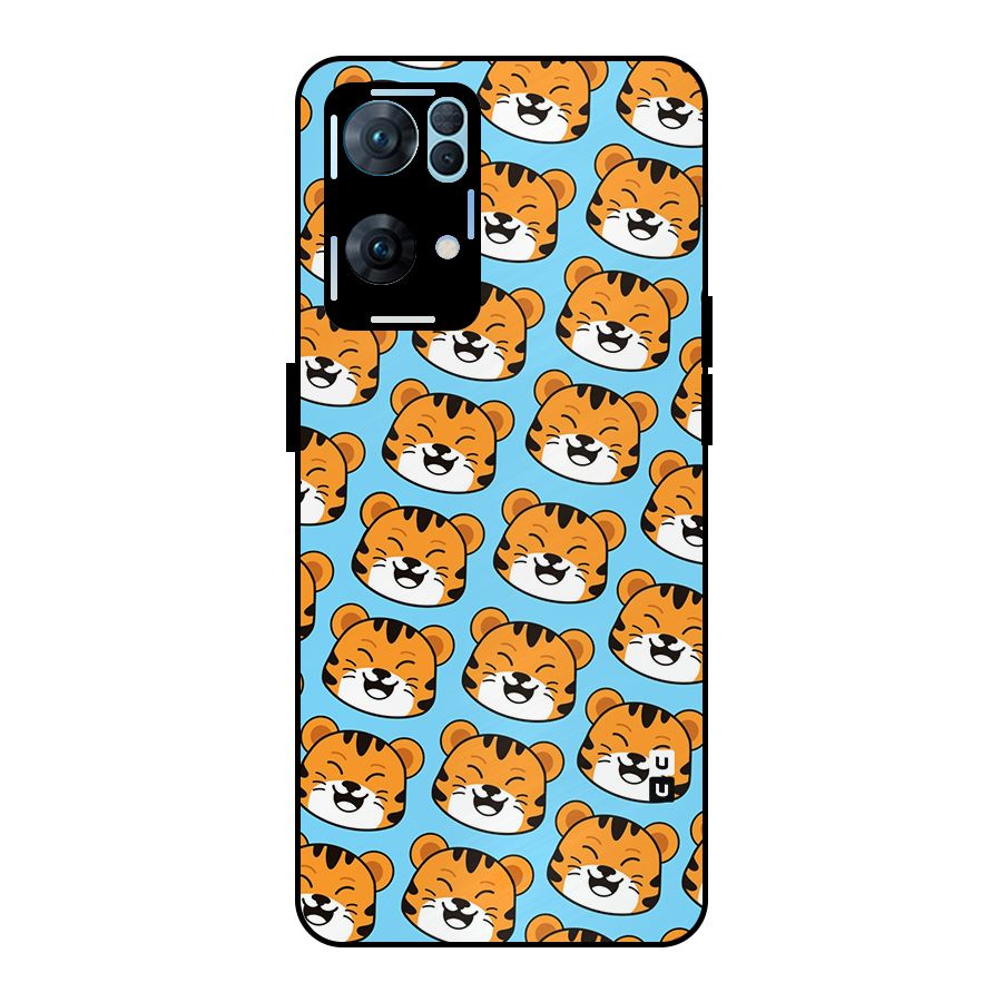 Happy Kitten Pattern Metal Back Case for Oppo Reno7 Pro 5G