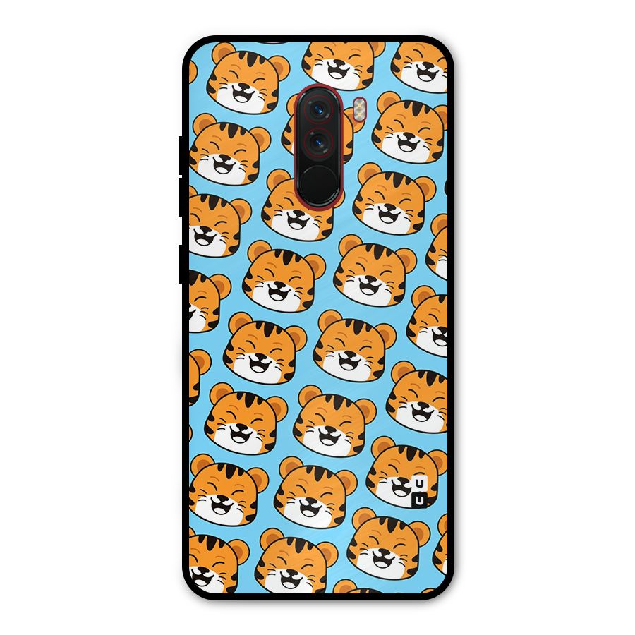 Happy Kitten Pattern Metal Back Case for Poco F1