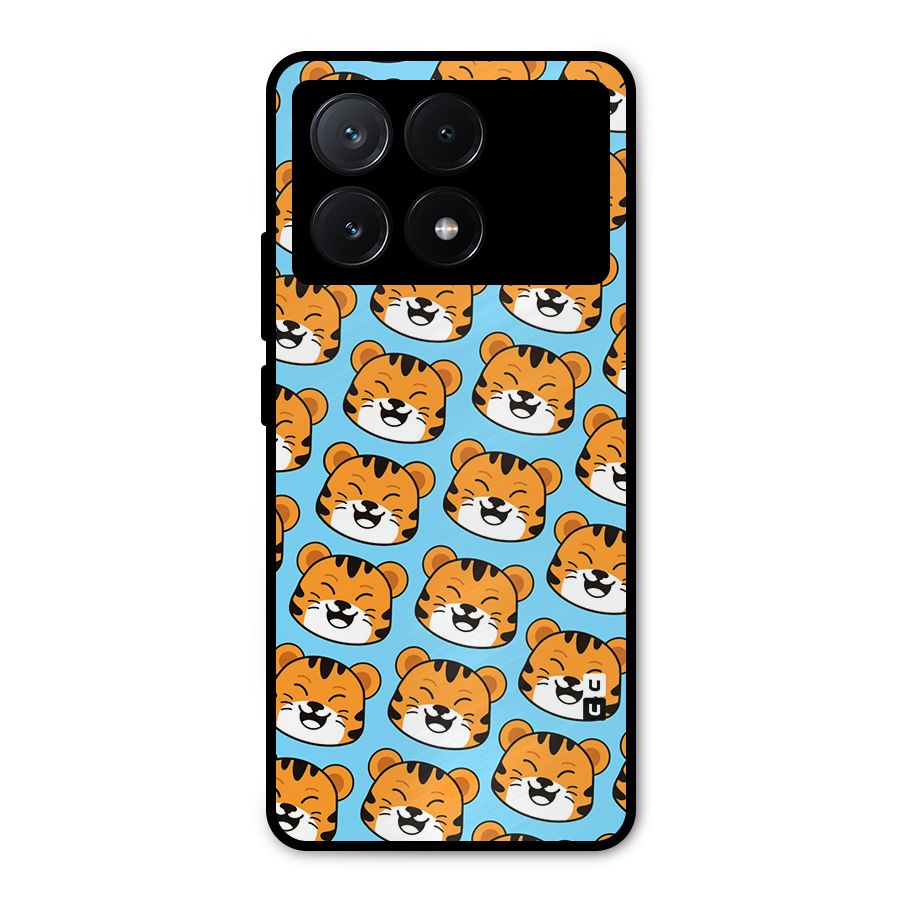 Happy Kitten Pattern Metal Back Case for Poco X6 Pro