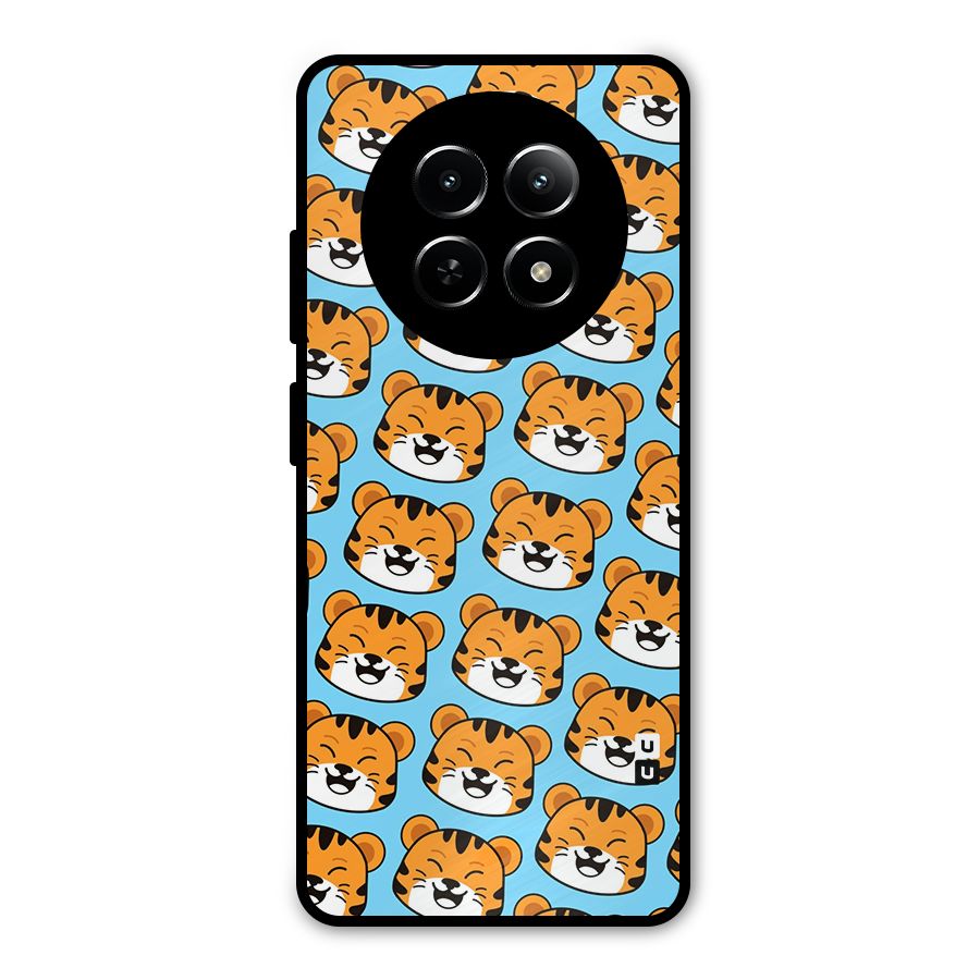 Happy Kitten Pattern Metal Back Case for Realme 12x 5G