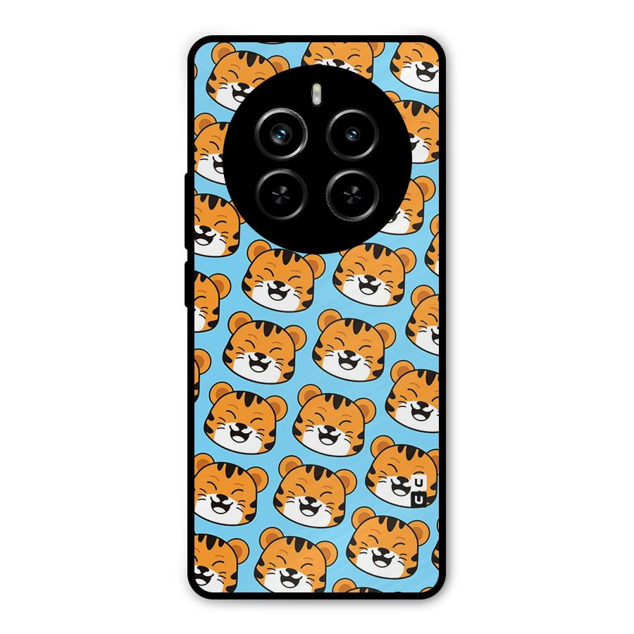 Happy Kitten Pattern Metal Back Case for Realme P1 Pro