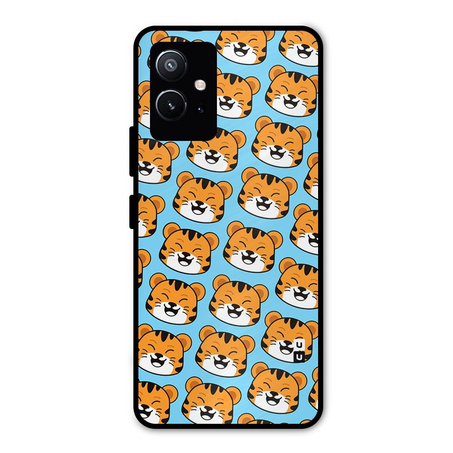Happy Kitten Pattern Metal Back Case for Vivo T1 5G
