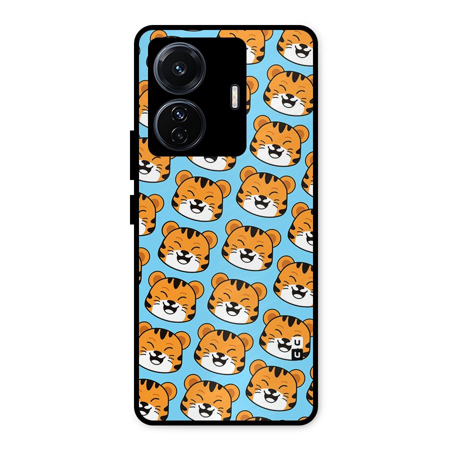 Happy Kitten Pattern Metal Back Case for Vivo T1 Pro