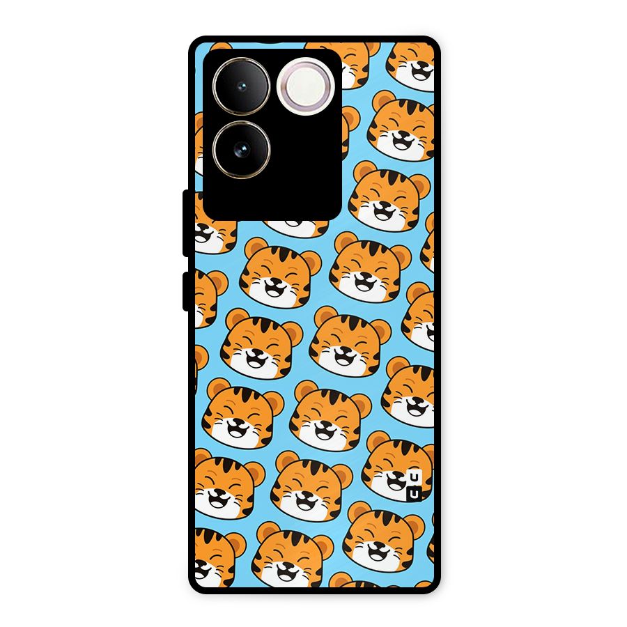 Happy Kitten Pattern Metal Back Case for Vivo T2 Pro