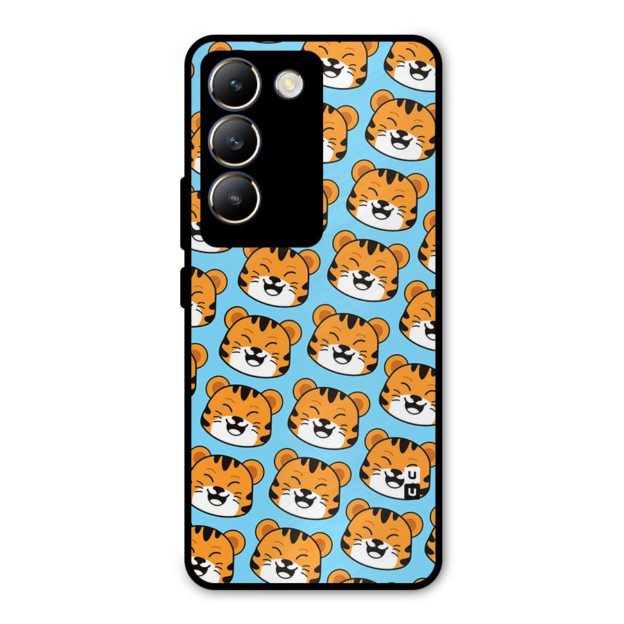 Happy Kitten Pattern Metal Back Case for Vivo T3 5G