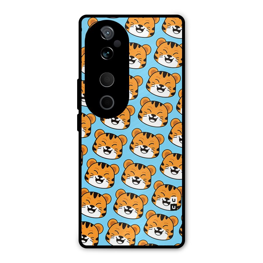 Happy Kitten Pattern Metal Back Case for Vivo T3 Ultra
