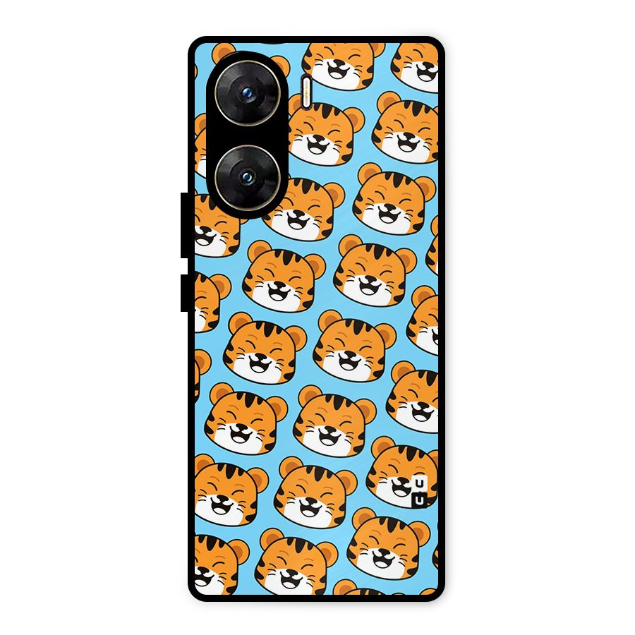Happy Kitten Pattern Metal Back Case for Vivo V29e