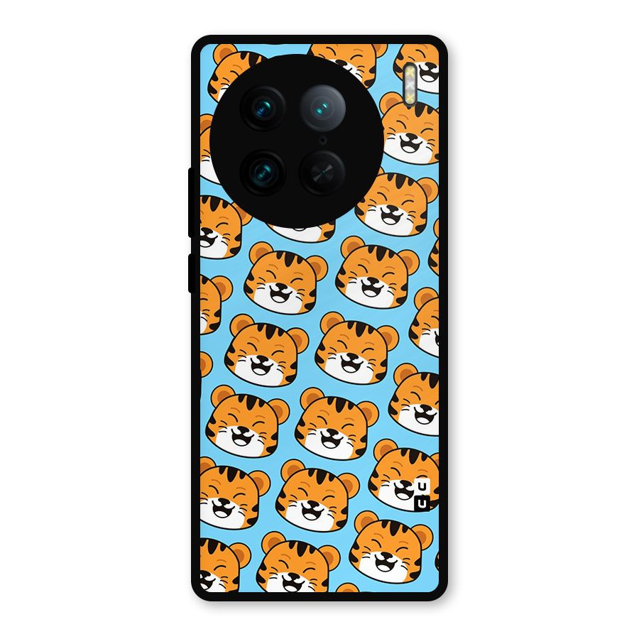 Happy Kitten Pattern Metal Back Case for Vivo X90 Pro