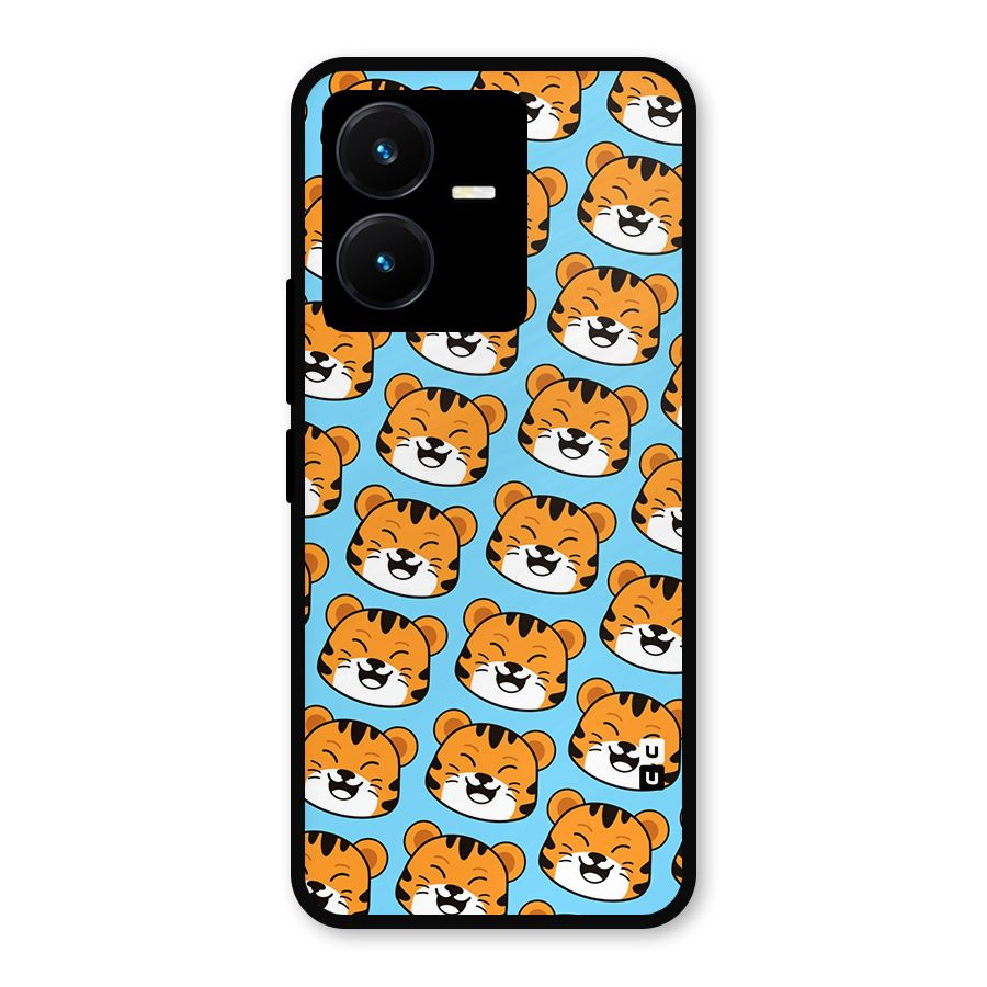 Happy Kitten Pattern Metal Back Case for Vivo Y22