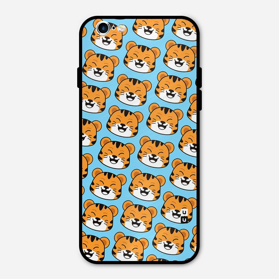 Happy Kitten Pattern Metal Back Case for iPhone 6 6s