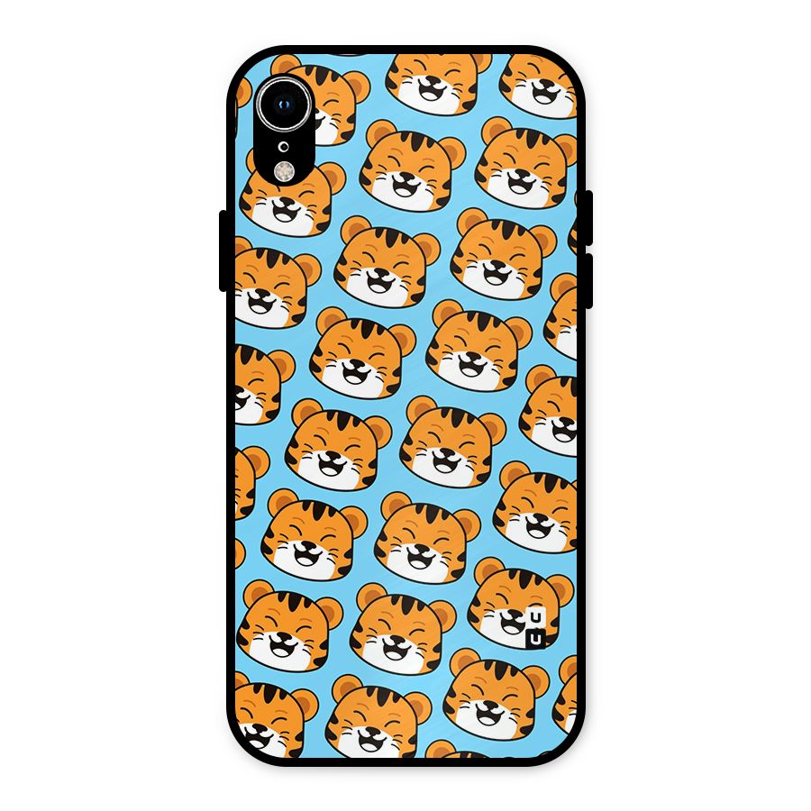 Happy Kitten Pattern Metal Back Case for iPhone XR