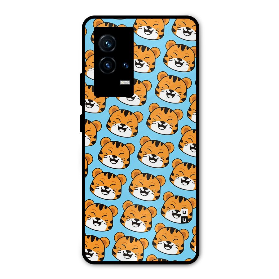 Happy Kitten Pattern Metal Back Case for iQOO 9 5G