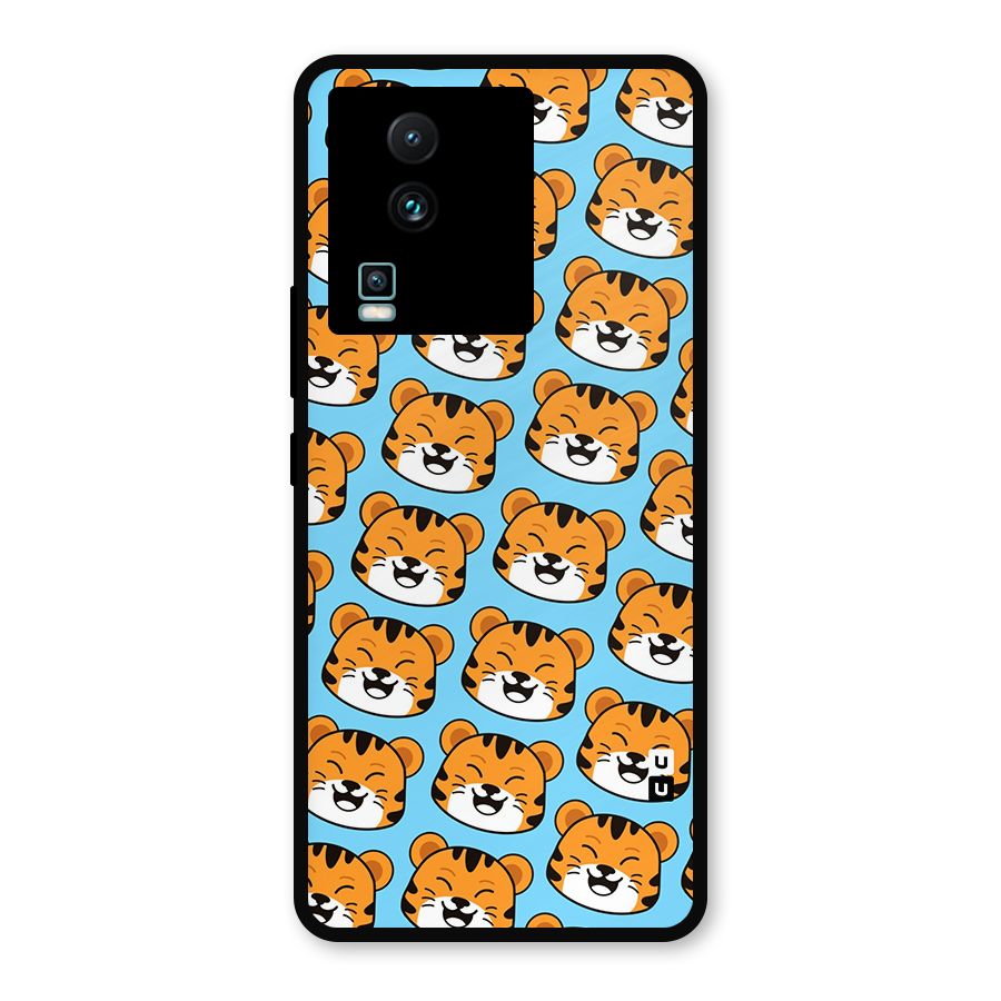 Happy Kitten Pattern Metal Back Case for iQOO Neo 7