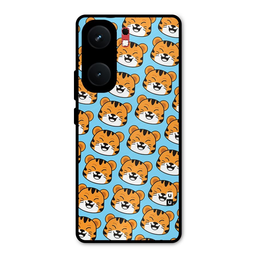 Happy Kitten Pattern Metal Back Case for iQOO Neo 9 Pro