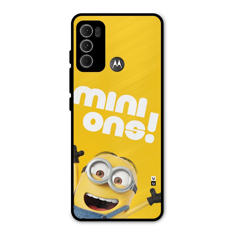 Happy Minion Metal Back Case for Moto G60