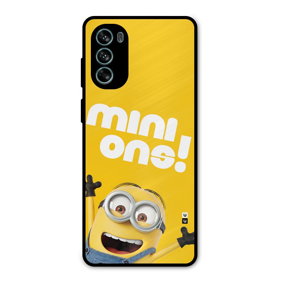 Happy Minion Metal Back Case for Moto G62
