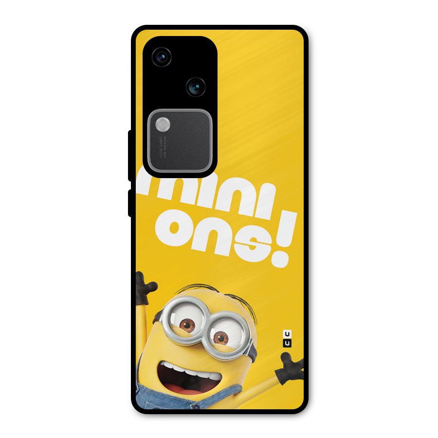 Happy Minion Metal Back Case for Vivo V30 Pro
