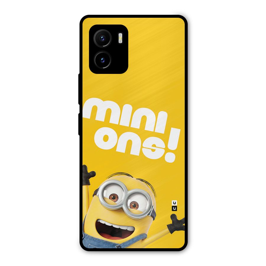Happy Minion Metal Back Case for Vivo Y15s
