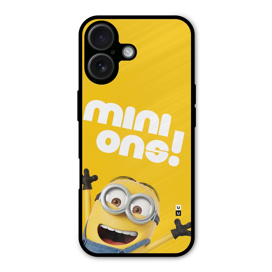 Happy Minion Metal Back Case for iPhone 16