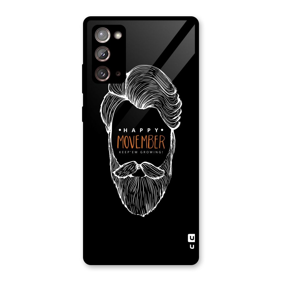 Happy Movember Black Glass Back Case for Galaxy Note 20