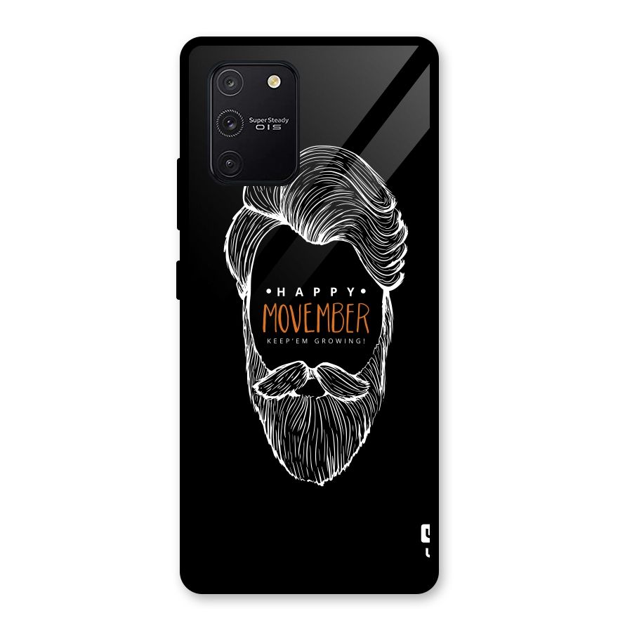 Happy Movember Black Glass Back Case for Galaxy S10 Lite