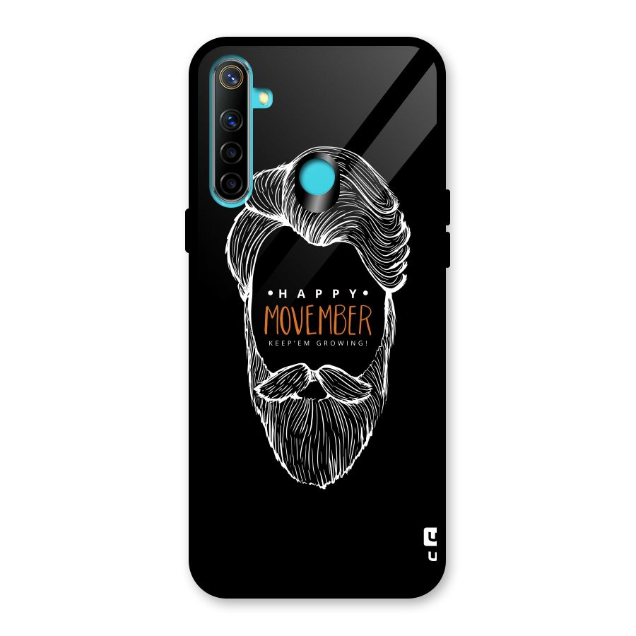 Happy Movember Black Glass Back Case for Realme 5i