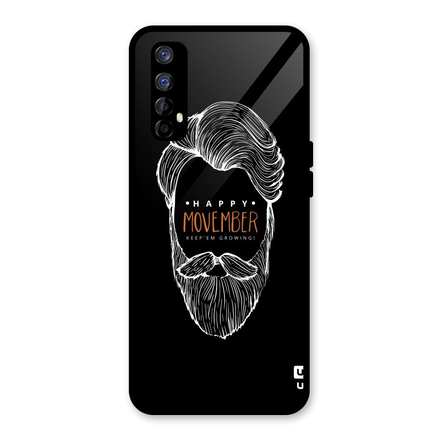 Happy Movember Black Glass Back Case for Realme Narzo 20 Pro