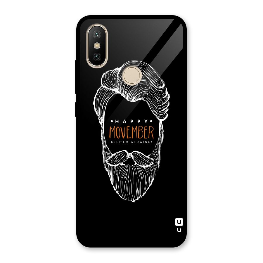 Happy Movember Black Glass Back Case for Redmi A2