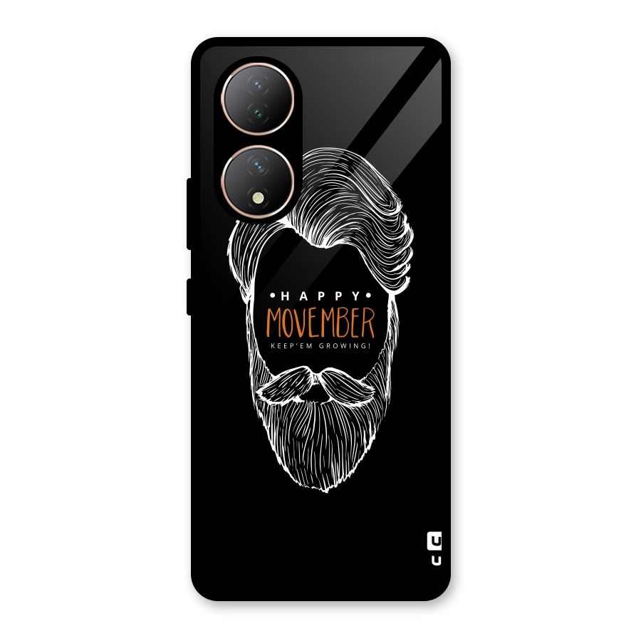 Happy Movember Black Glass Back Case for Vivo Y100A