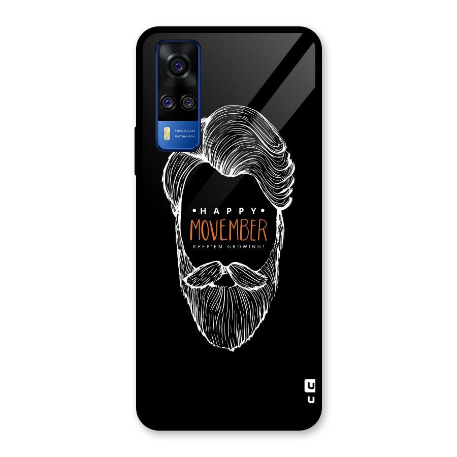 Happy Movember Black Glass Back Case for Vivo Y31