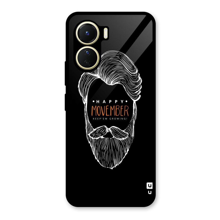 Happy Movember Black Glass Back Case for Vivo Y56