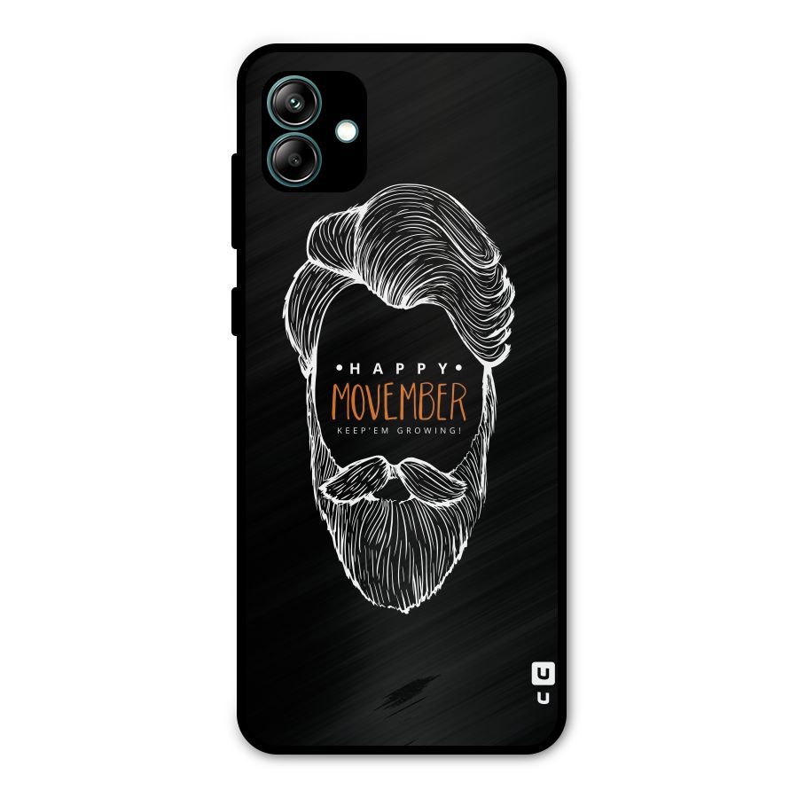 Happy Movember Black Metal Back Case for Galaxy A04
