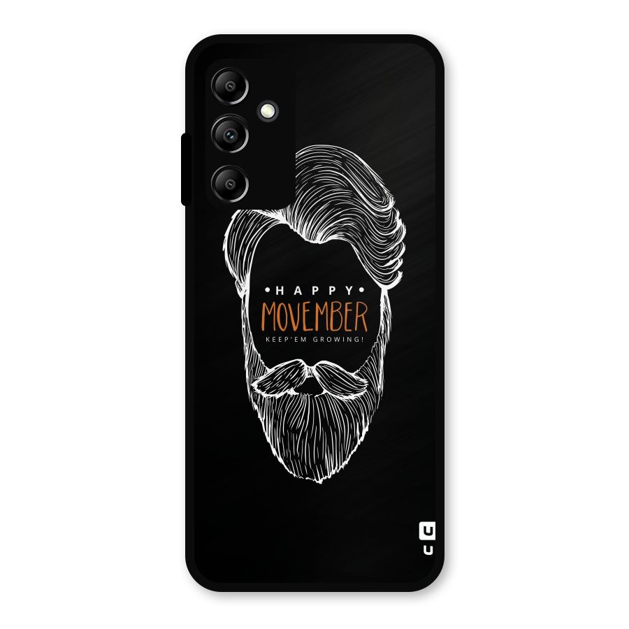 Happy Movember Black Metal Back Case for Galaxy A14 5G