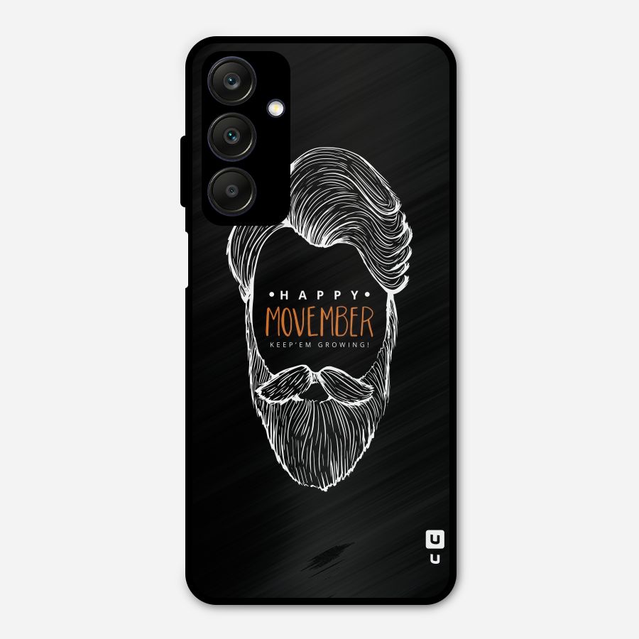 Happy Movember Black Metal Back Case for Galaxy A25 5G