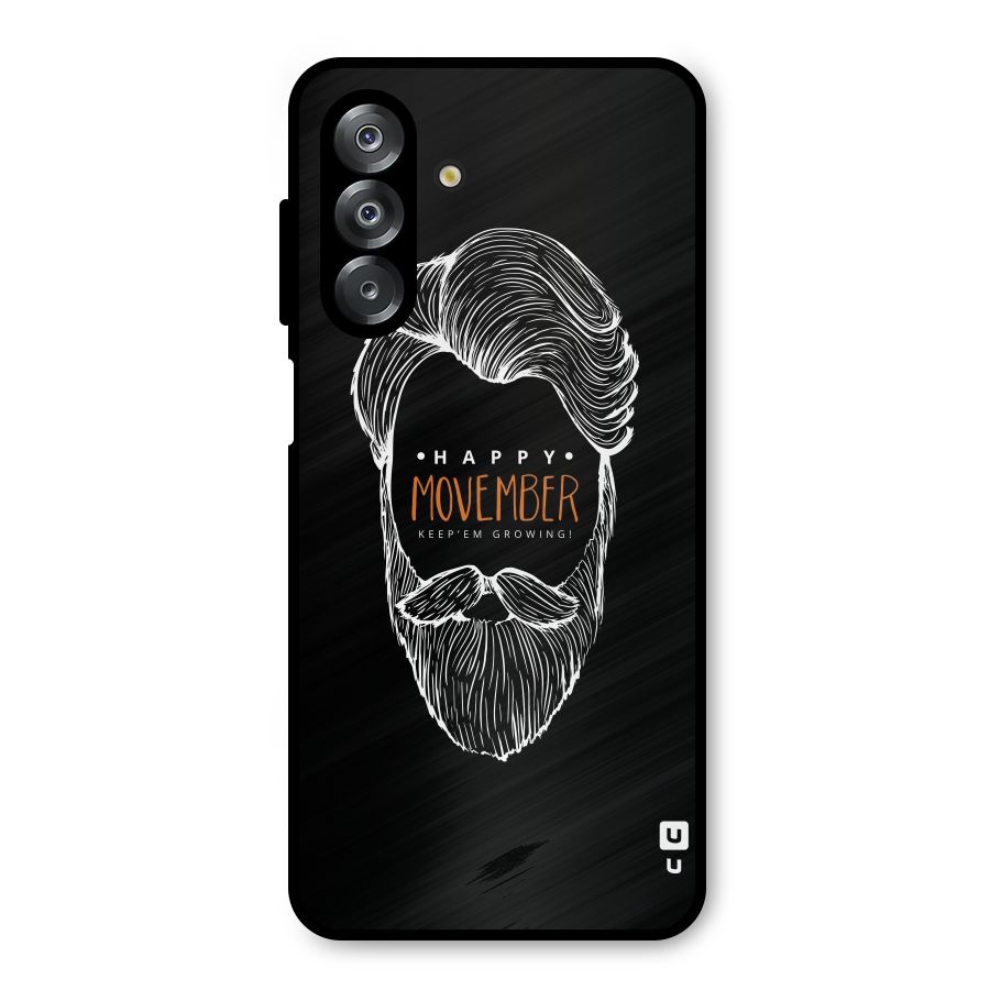 Happy Movember Black Metal Back Case for Galaxy A26