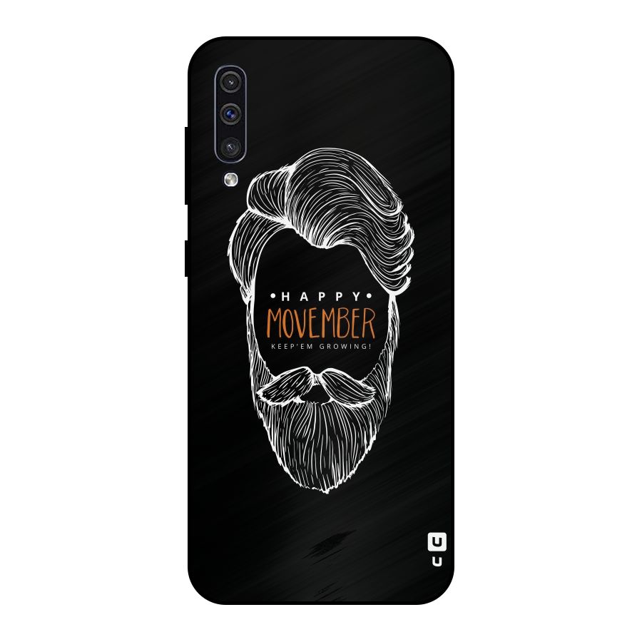 Happy Movember Black Metal Back Case for Galaxy A30s