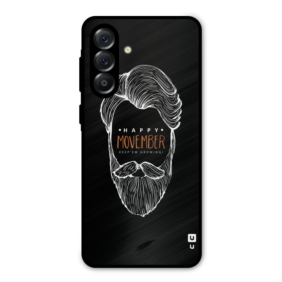 Happy Movember Black Metal Back Case for Galaxy A36