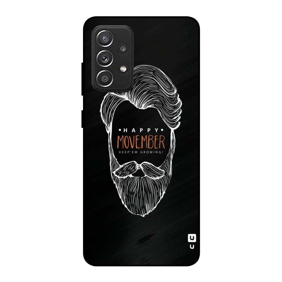Happy Movember Black Metal Back Case for Galaxy A52s 5G
