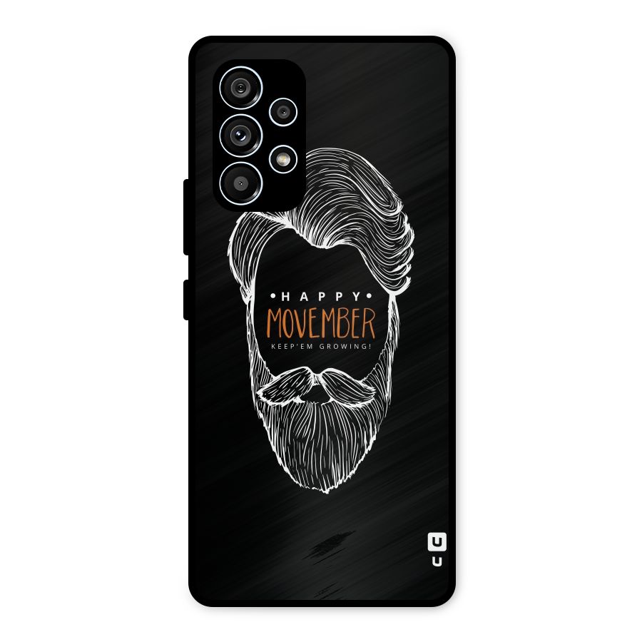 Happy Movember Black Metal Back Case for Galaxy A53 5G